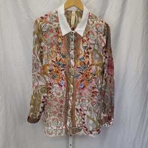 Anthropologie Multicolor Floral Blouse